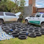 Gendarmería secuestró contrabando millonario de neumáticos y hojas de coca en la Ruta 7