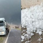 Impactante granizada sorprendió al sur de Santa Fe y dejó postales impresionantes