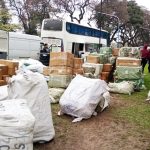 Secuestraron mercadería por $30 millones, un colectivo, una trafic y una camioneta en el Parque 9 de Julio