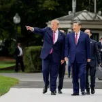 Tras la reunión, Donald Trump y Xi Jinping recorrieron los proyectos en construcción en la Casa Blanca
